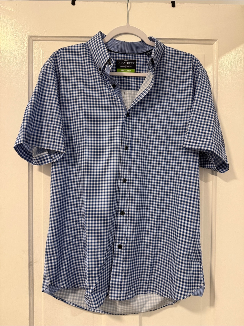 Con.Struct Slim Fit Gingham Shirt Blue Size L